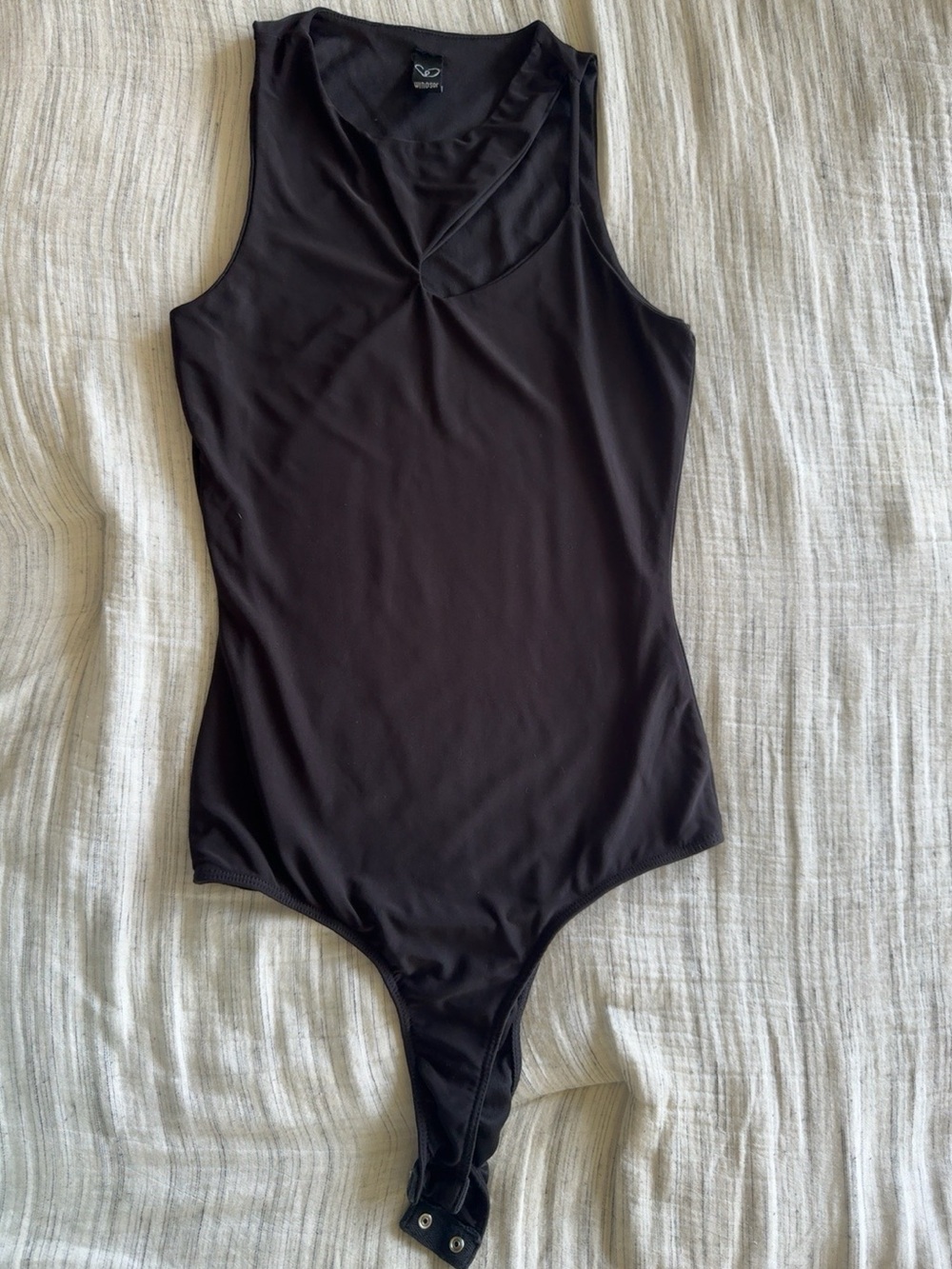 Windsor Black Asymmetrical Bodysuit | Sleeveless | Women’s Size| Going Out Top
